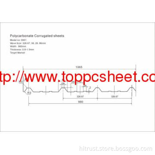 polycarbonate Corrugated sheet